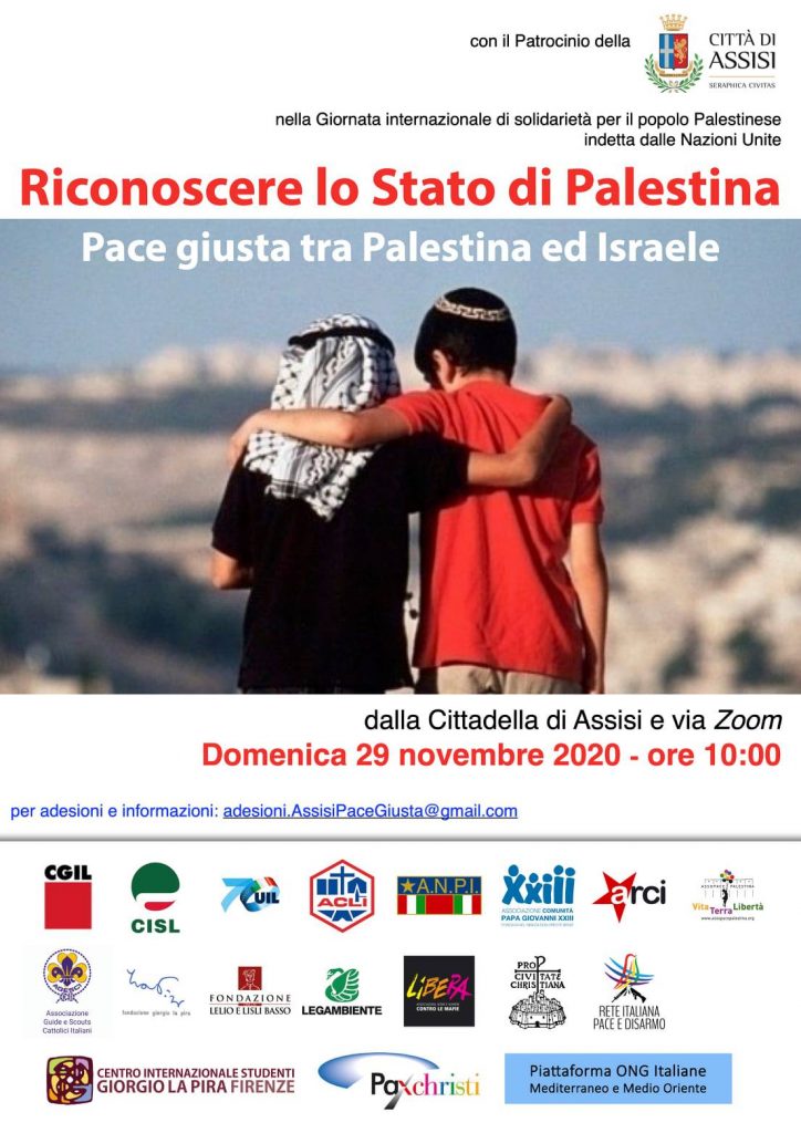 Riconoscere lo Stato di Palestina. Pace giusta tra Palestina ed Israele Arci